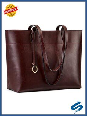 Genuine Leather Work Tote Satchel Large Laptop Shoulder Bag